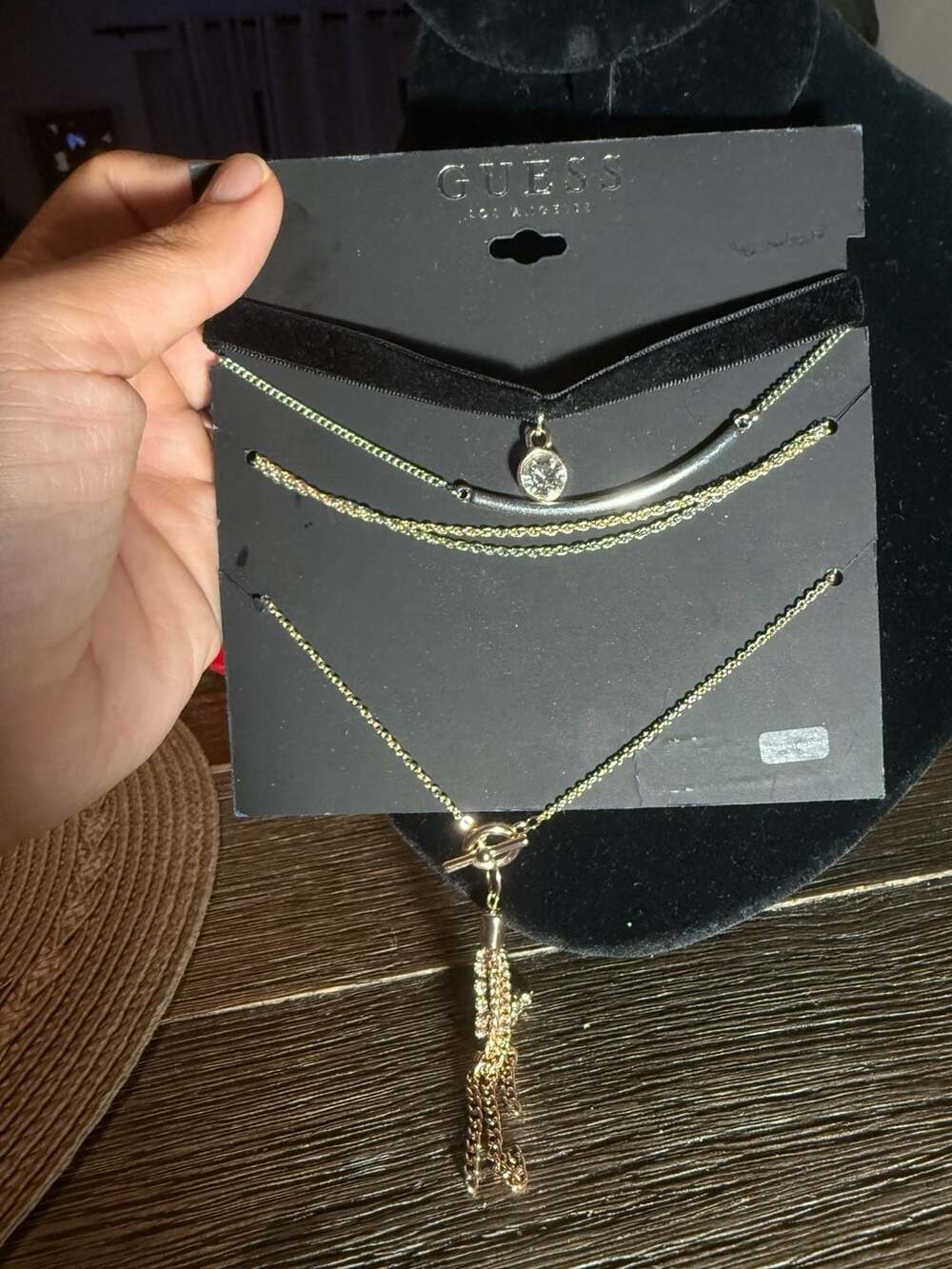 Guess Los Angeles Multi-Strand Choker and Tassel Necklace Set
